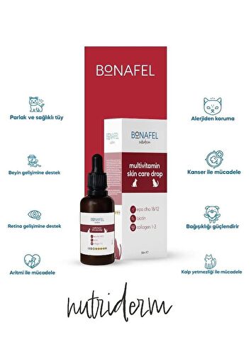 Bonafel Balık Yağı Bazlı Deri ve Tüy Sağlığı Damlası 50 ml