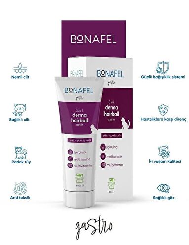 Bonafel Kısırlaştırılmış Kediler için Multivitamin Katkılı Tüy Yumağı Önleyici Macun 100 gr