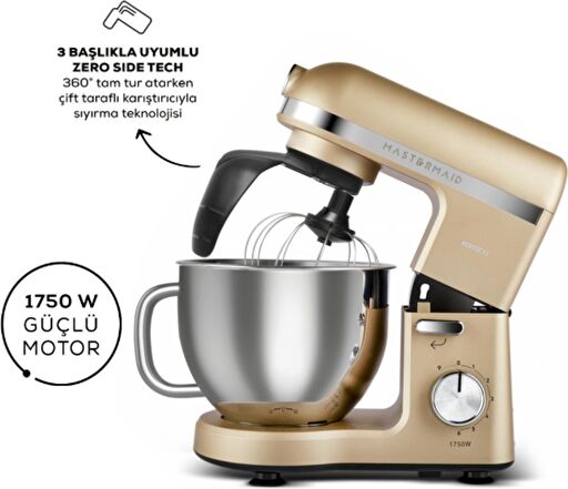 Karaca Mastermaid Chef Pro Çift Kollu Stand Mikser Mineral Gold 1750W