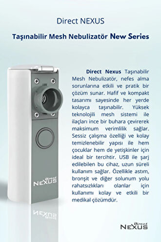 Nexus Taşınabilir Mesh Nebulizatör New Series