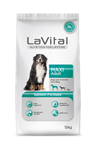 LaVital Somonlu Büyük Irk Yavru Kuru Köpek Maması 12 kg-3 kg