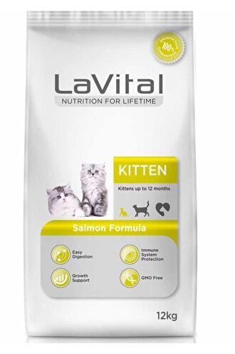 Lavital Kitten Somonlu Yavru Kedi Maması 12 Kg