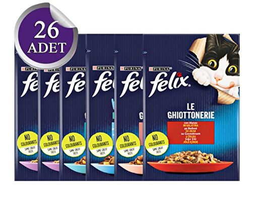Felix Karışık Kedi Yaş Mama 26 Paket