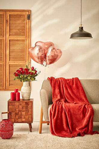 Karaca Home Fiona Welsoft Tek Kişilik Battaniye Kiremit