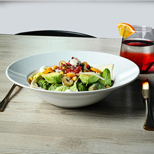 Keramika Beyaz Delta Makarna Tabağı 26 Cm