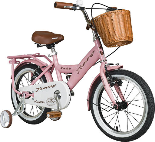 TommyBike Latte Hasır Sepetli, Deri Elcikli 16 Jant Çocuk Bisikleti, 4-6 Yaş Çocuk Bisikleti