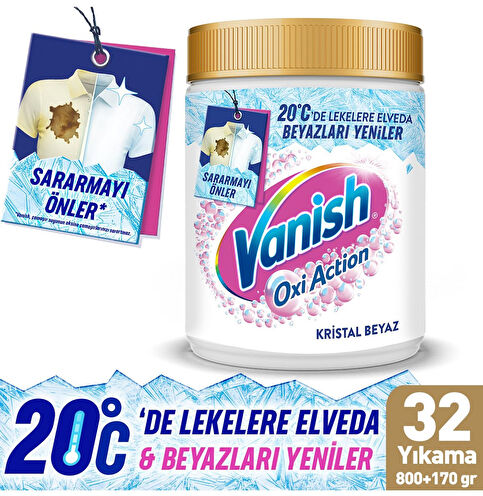 Vanish Oxi Action Kristal Beyaz Güçlendirici ve Leke Çıkarıcı 970 gr