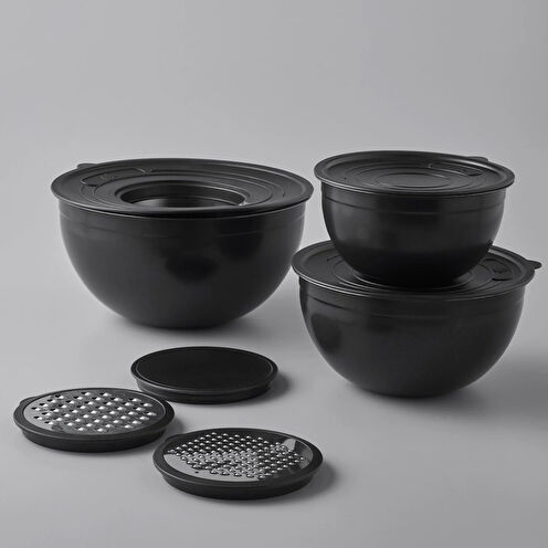 Jumbo Globe 9 Parça Rendeli Saklama Kabı Seti Mat Siyah