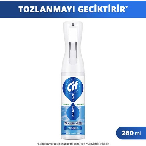 Cif Infinite Clean Doğal Probiyotikli Sprey Tüm Yüzeyler İçin Lotus & Deniz Tuzu 280 ml