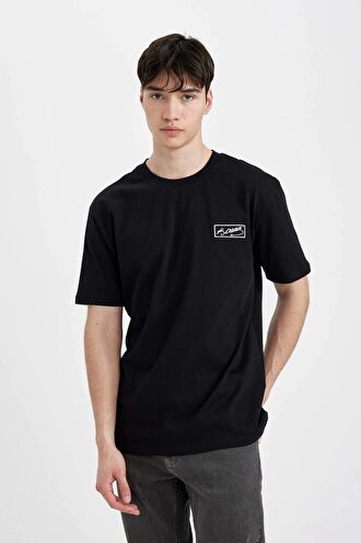DeFacto Regular Fit Bisiklet Yaka Atatürk Baskılı Kısa Kollu Tişört C5824AX24HSBK81