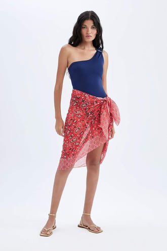 Regular Fit Desenli Vual Pareo-Fall in Love