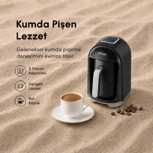 Emsan Kumda Türk Kahve Makinesi Black