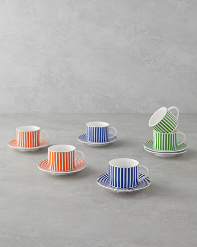 Toffee New Bone China 12 Parça 6 Kişilik Kahve Fincan Takımı 90 ml Renkli