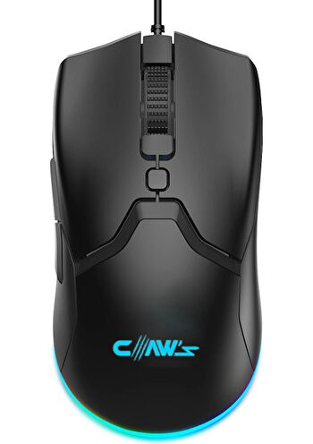 Claw's Cerberus Pixart PAW3519 Sensörlü 4200 Dpi Wide Rgb Özel Abs Doku Kablolu Gaming Mouse - Siyah