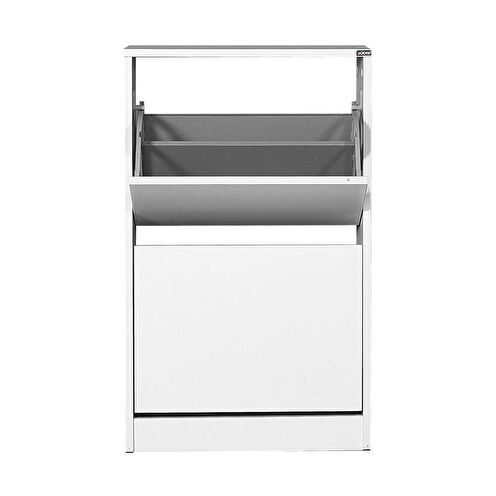 Adore Mobilya Flat Duo 2 Katlı Ayakkabılık Dolabı - Beyaz