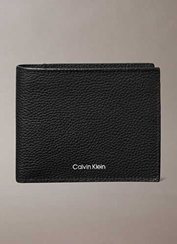 Calvin Klein Siyah Erkek Cüzdan FOIL EMBOSS EW BILL FOLD