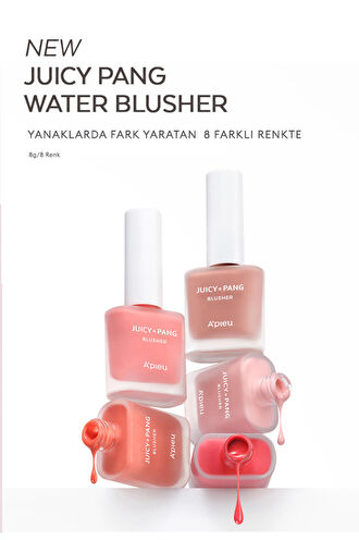 Doğal Görünüm Sunan Nemlendirici Likit Allık 9g. APIEU Juicy-Pang Water Blusher (PK02)