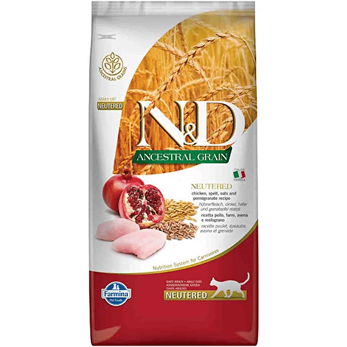 N&D Düşük Tahıllı Tavuklu ve Narlı Kısırlaştırılmış 10 kg Yetişkin Kedi Maması