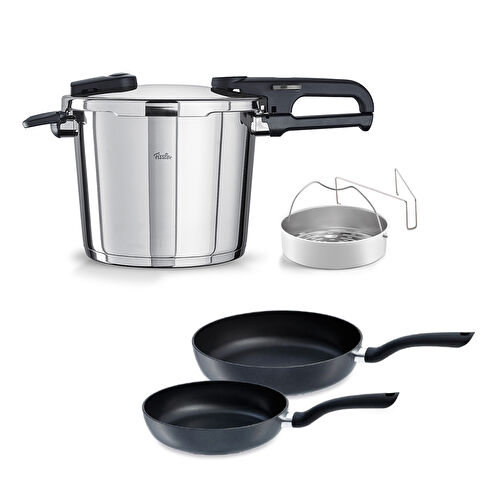 Fissler Vitaquick Edition 6 Litre Düdüklü Tencere + Tava Set