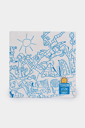 Mustafa Birdal Tasarımlı Mavi Taş Bardak Altlığı