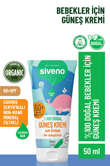 Siveno 50+ Faktör Hassas Ciltler İçin Bebek Güneş Koruyucu Krem 50 ml