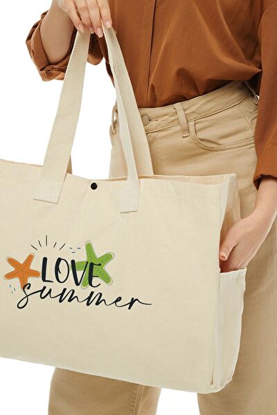 Çınar Bez Çanta Plaj Çantası