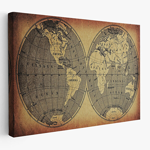 Harita Sepeti Kanvas Tablo