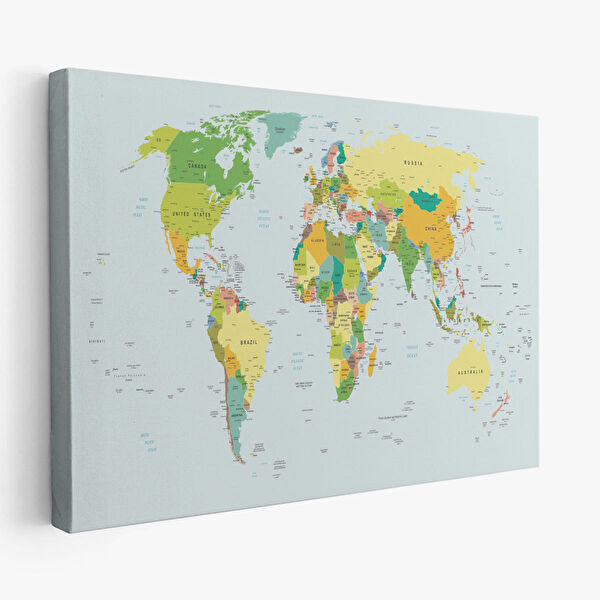 Harita Sepeti Kanvas Tablo