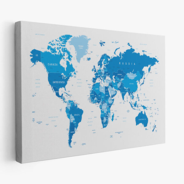 Harita Sepeti Kanvas Tablo