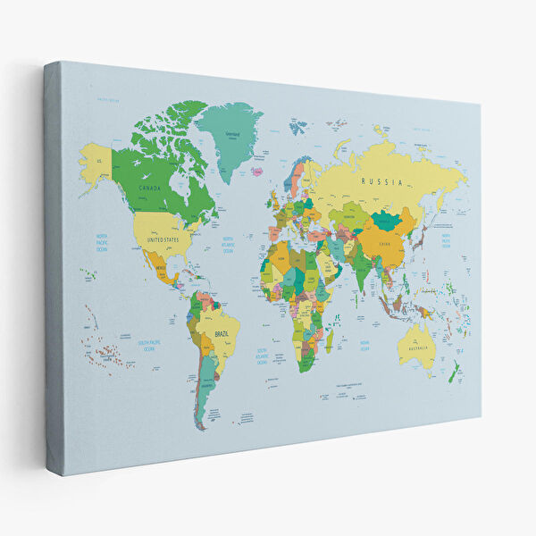 Harita Sepeti Kanvas Tablo