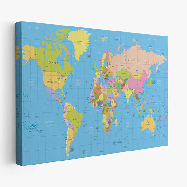 Harita Sepeti Kanvas Tablo