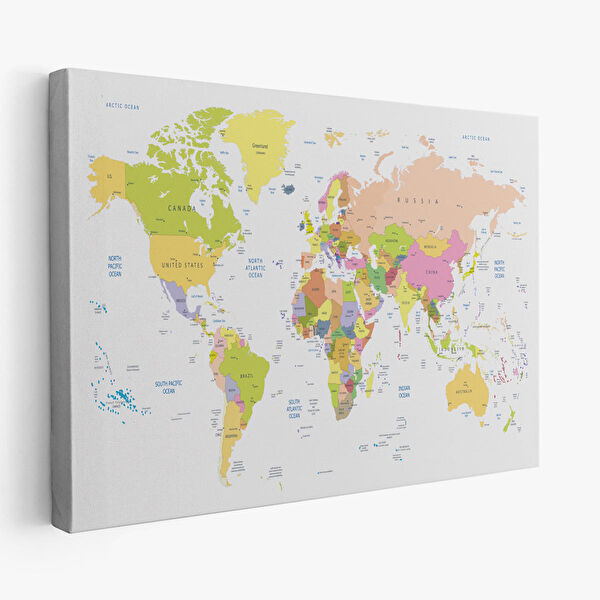 Harita Sepeti Kanvas Tablo