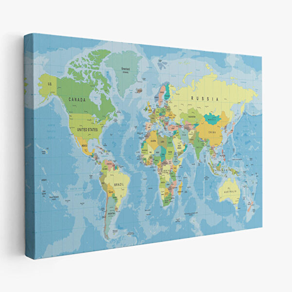 Harita Sepeti Kanvas Tablo