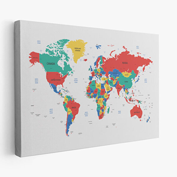 Harita Sepeti Kanvas Tablo