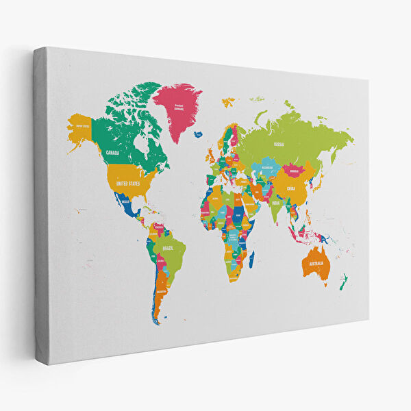 Harita Sepeti Kanvas Tablo