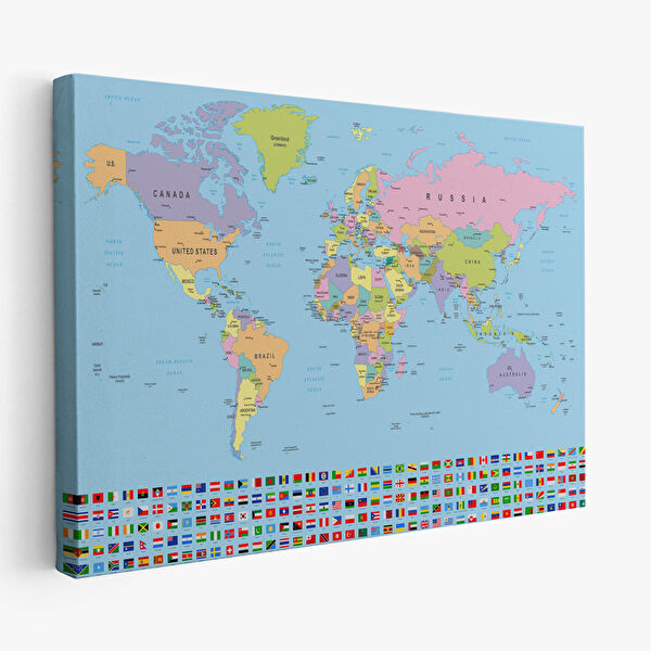 Harita Sepeti Kanvas Tablo