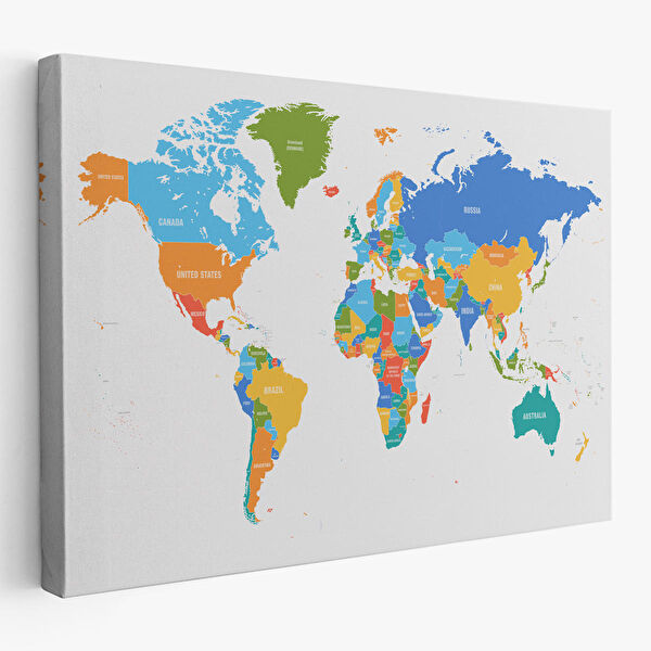 Harita Sepeti Kanvas Tablo