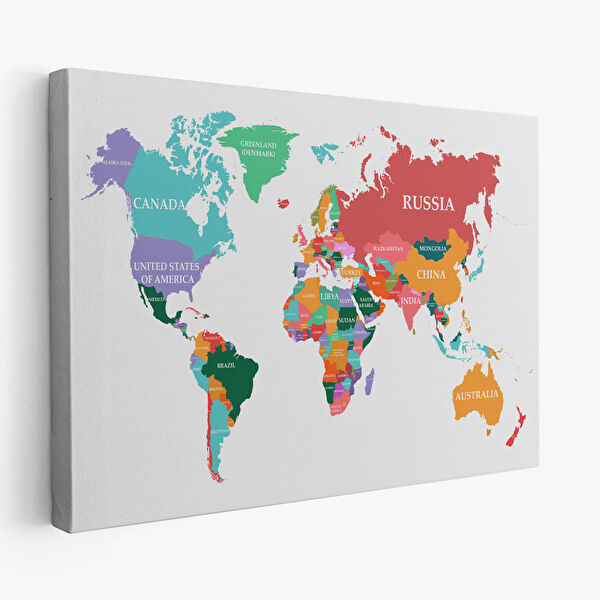 Harita Sepeti Kanvas Tablo