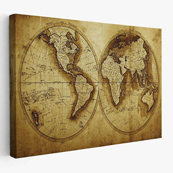 Harita Sepeti Kanvas Tablo