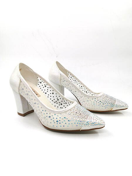 İnci Topuk Klasik Topuklu Ayakkabı