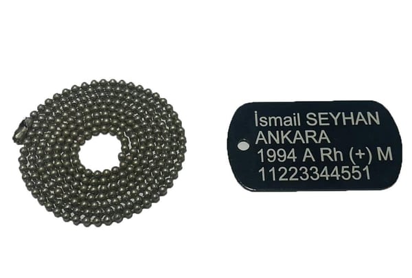 Seyhan Askeri Malzeme Kolye, Zincir, Künye