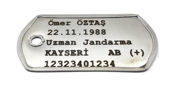 Seyhan Askeri Malzeme Kolye, Zincir, Künye