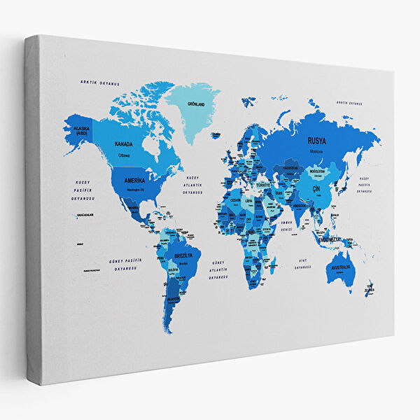 Harita Sepeti Kanvas Tablo