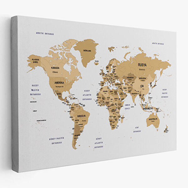 Harita Sepeti Kanvas Tablo