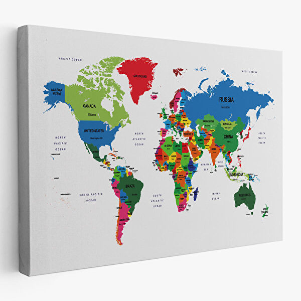 Harita Sepeti Kanvas Tablo