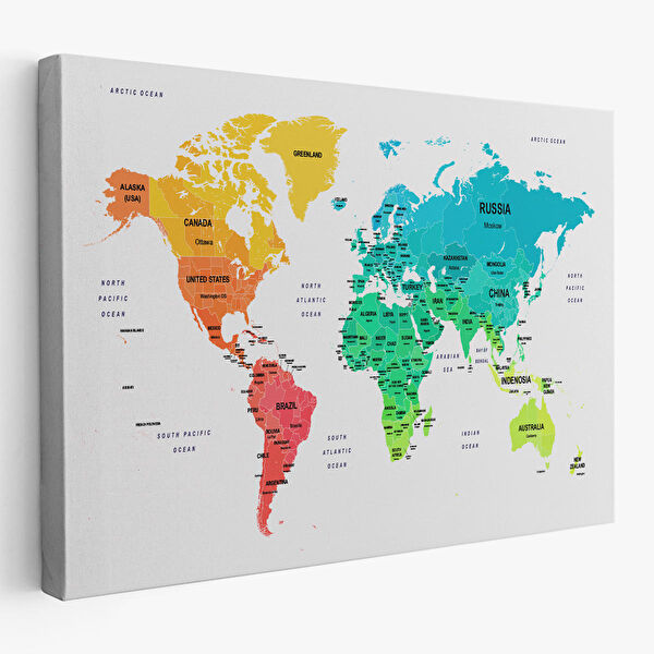 Harita Sepeti Kanvas Tablo