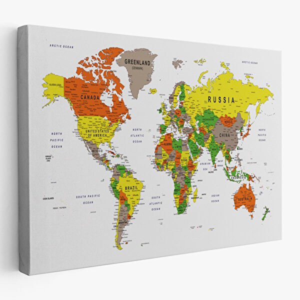 Harita Sepeti Kanvas Tablo