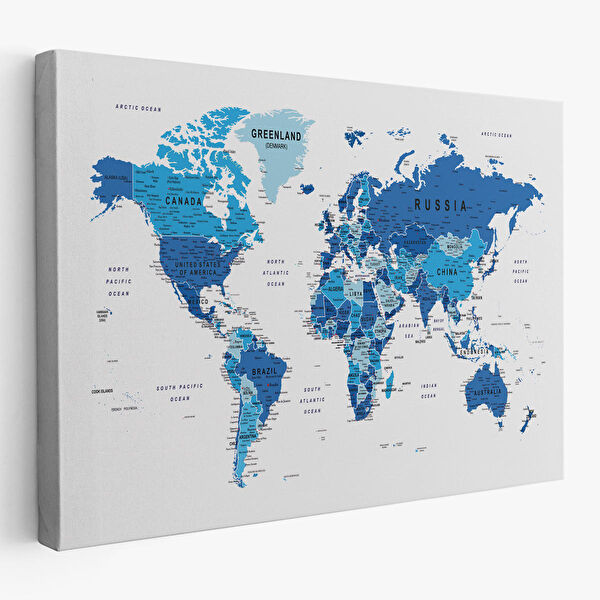 Harita Sepeti Kanvas Tablo