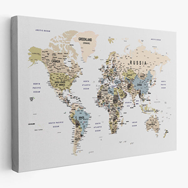 Harita Sepeti Kanvas Tablo