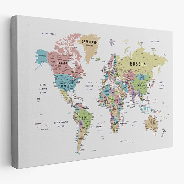 Harita Sepeti Kanvas Tablo